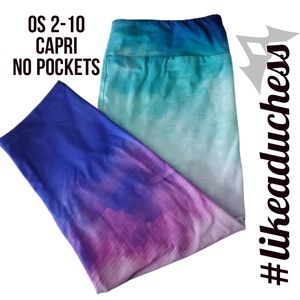 Watercolor Tie Dye Ombre Purple/Blue Capri Legging